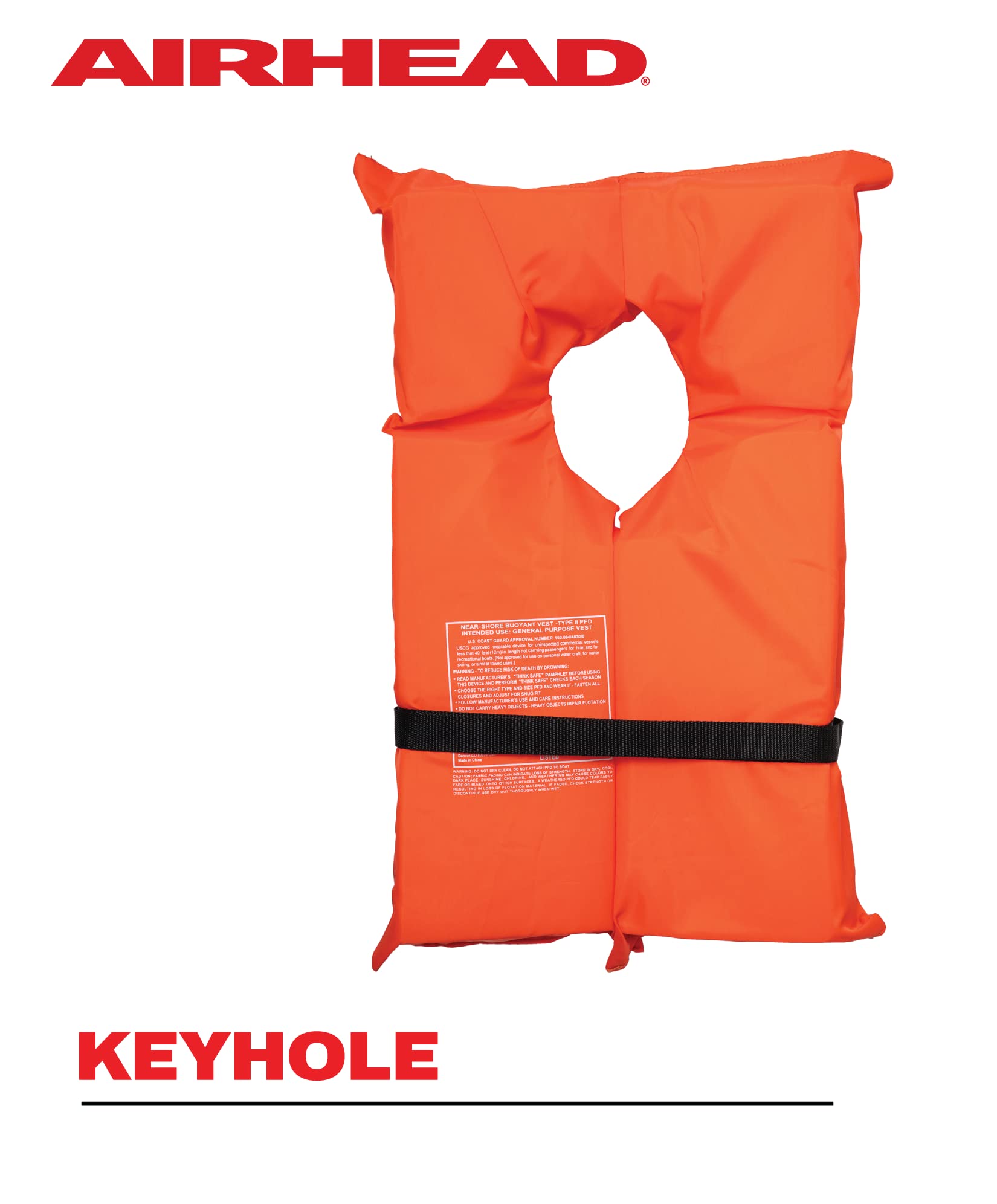 Airhead Adult Type II Keyhole Life Jacket, 4-Pack, Coast Guard Approved, Orange