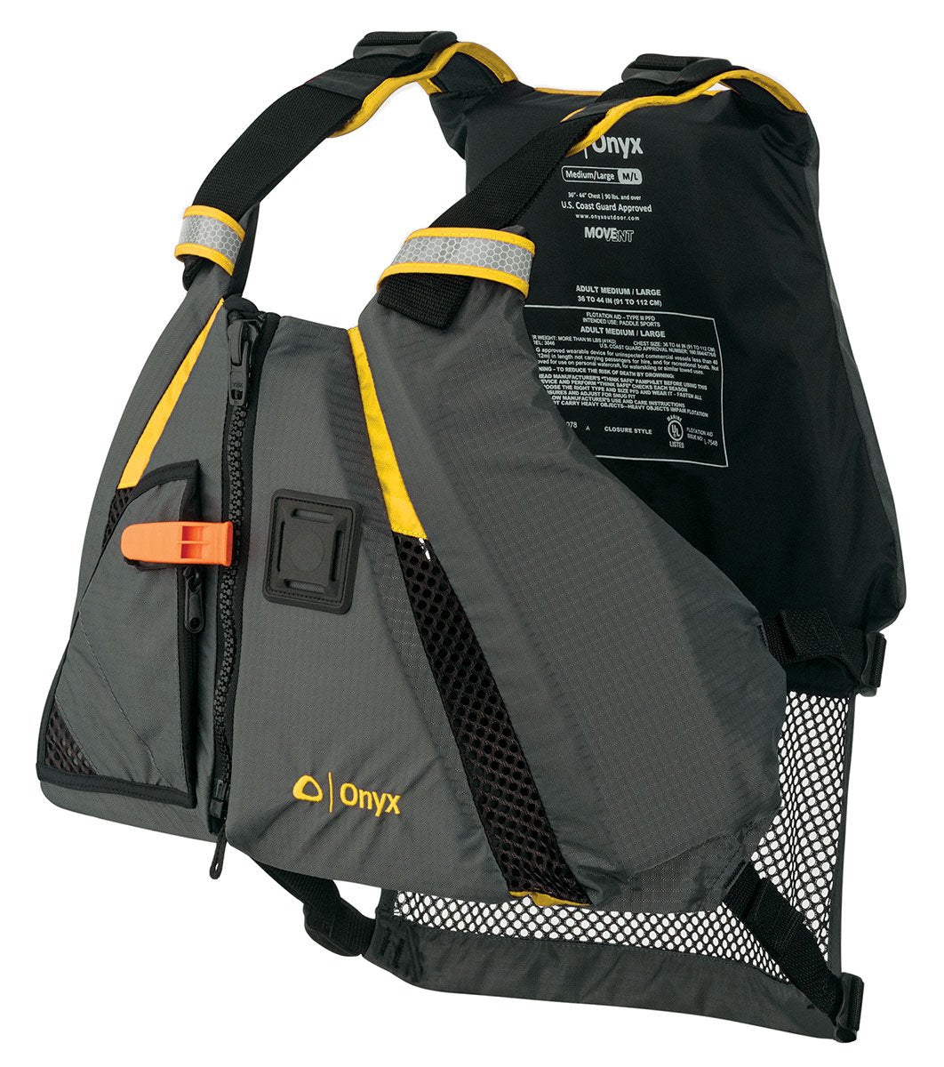 Onyx MoveVent Dynamic Paddle Sports Life Vest, Yellow, M/L