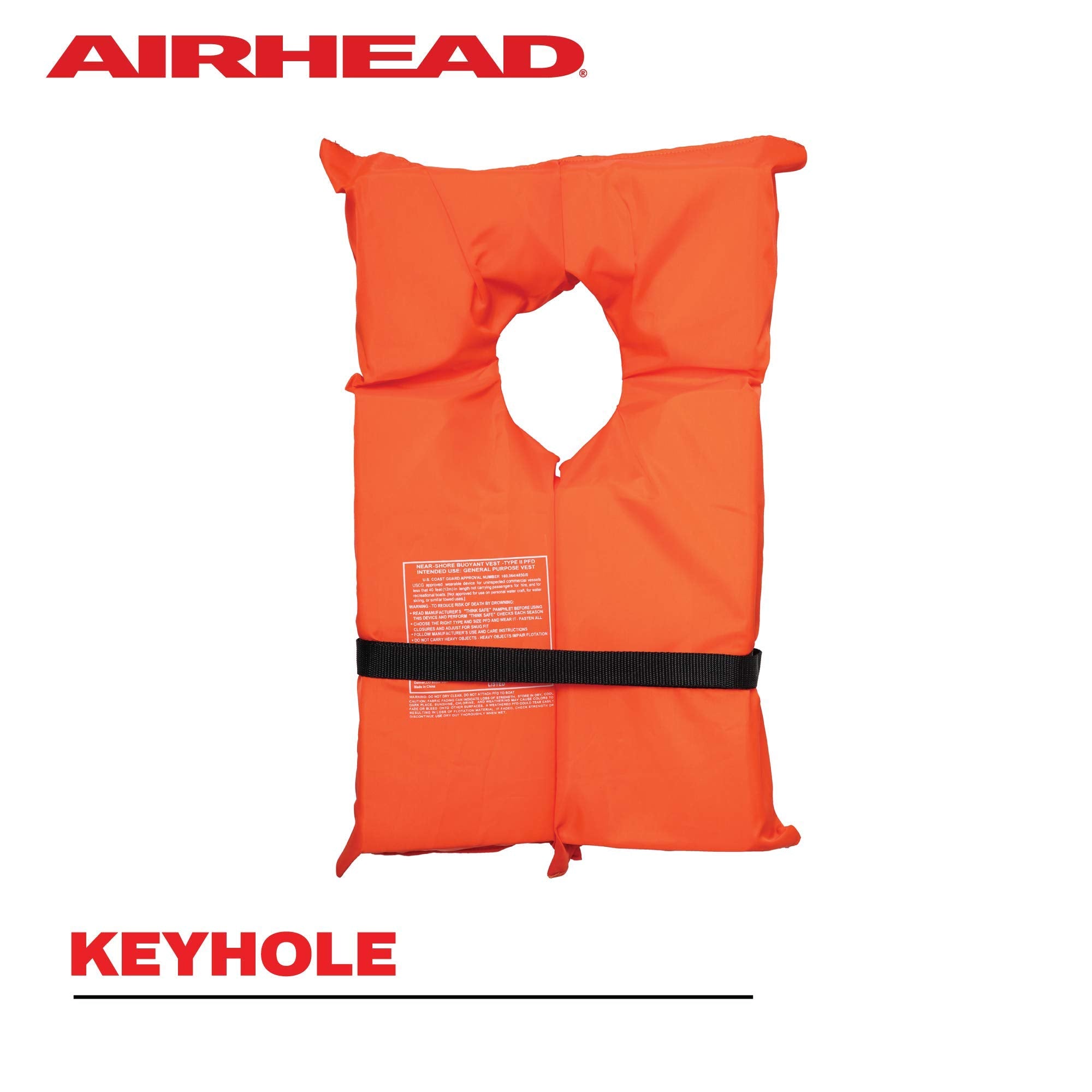 Airhead Adult Type II Keyhole Life Jacket, 4-Pack, Coast Guard Approved, Orange